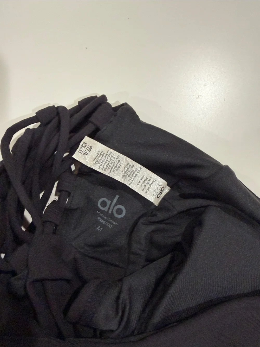 ALO Yoga Black High-Neck Strappy Back Sports Bra